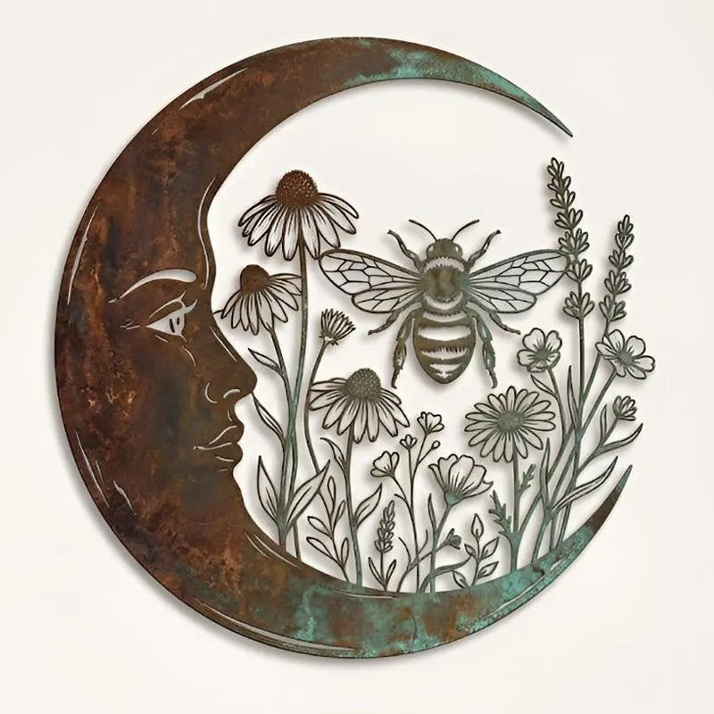 🌙Decorazione da parete “Luna e libellula”
