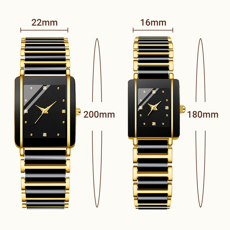 ⌚ Orologio da moda quadrato in ceramica con movimento al quarzo