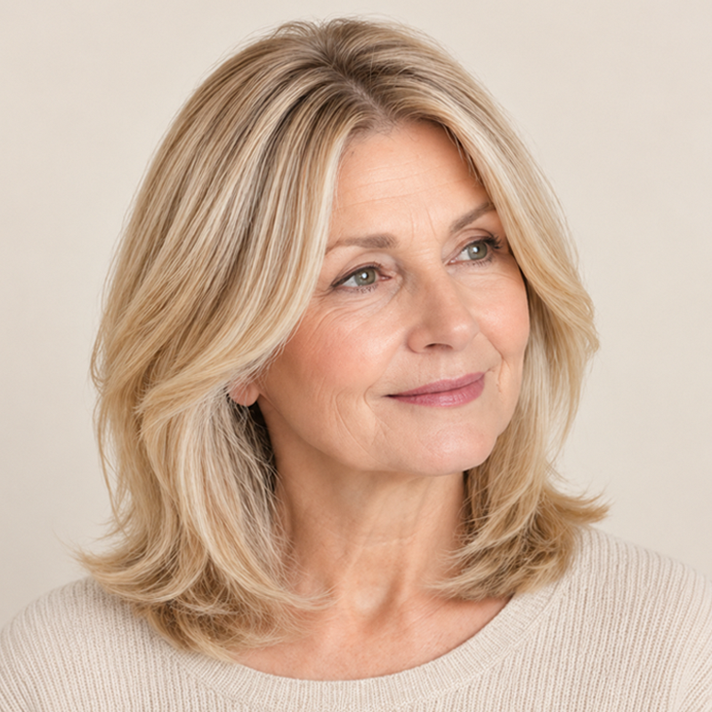 Topper per capelli dall'aspetto naturale per donn