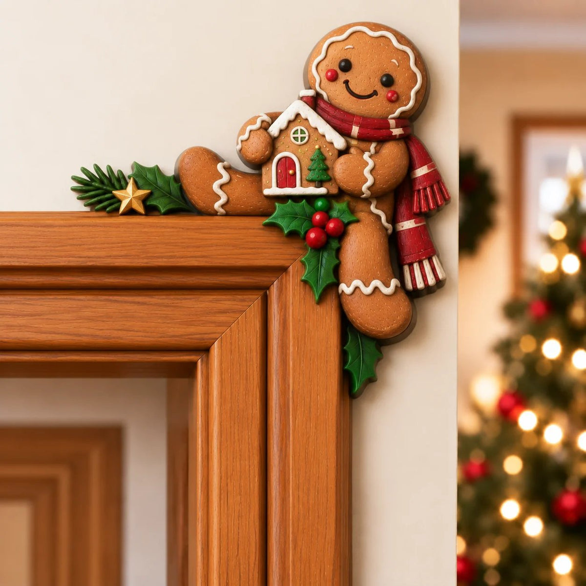 ⏰ULTIMO GIORNO: SCONTO DEL 50% 🎅Decorazione angolare per telaio della porta “Peekaboo” natalizi