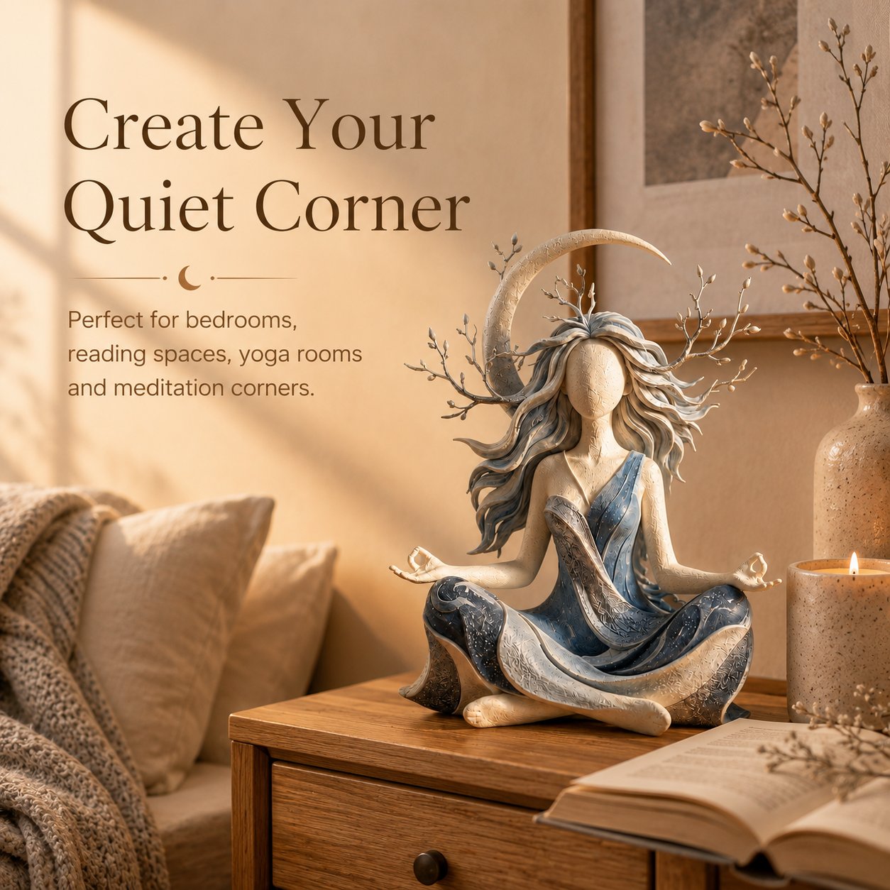 🧘 Scultura dedicata alla meditazione e alla pace | Decorazione d'arredo per una casa seren
