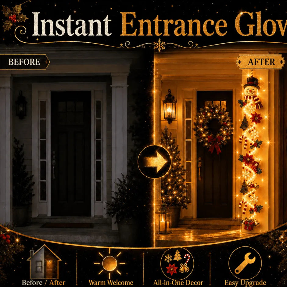 ⏳ Ultimo giorno con il 49% di sconto – 🎄MerryCascade™: decorazione luminosa da appendere alla porta per Natale | 6 modelli festosi con luci✨