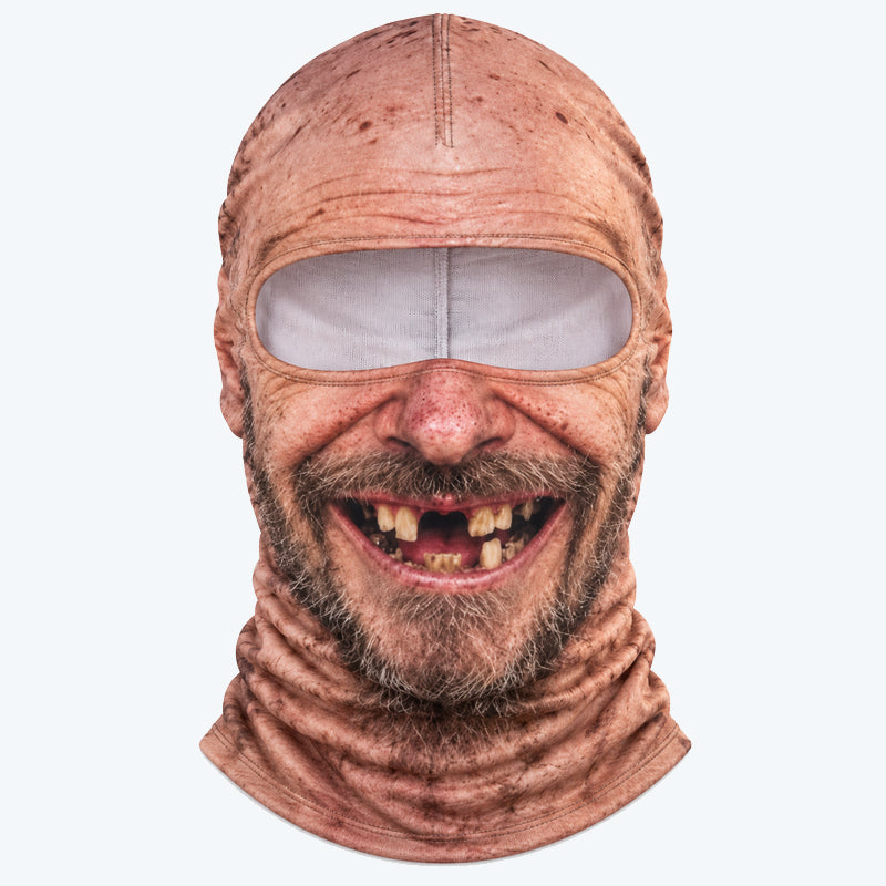 Maschera da sci con volto realistico e divertente – Accessorio esilarante per feste invernali all’aperto in grupp