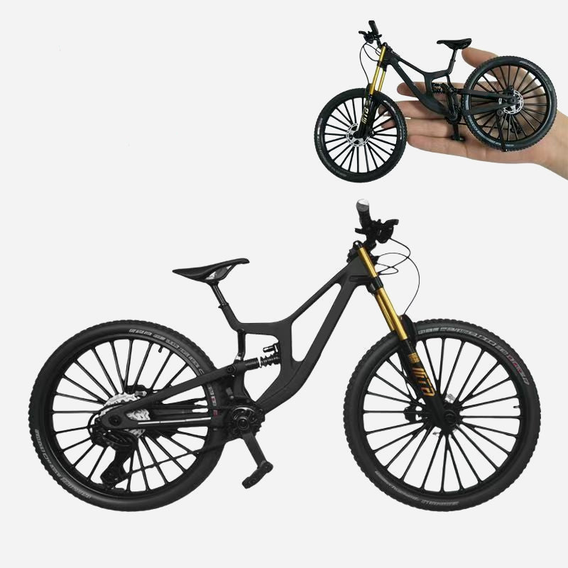 Modello da collezione in lega di una mountain bike con sospensioni anteriori e posterior