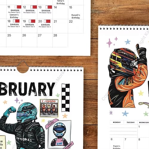 🏎️📅 Calendario delle gare di F1 Scrapbook 2026: il calendario da parete definitivo per gli appassionati di corse