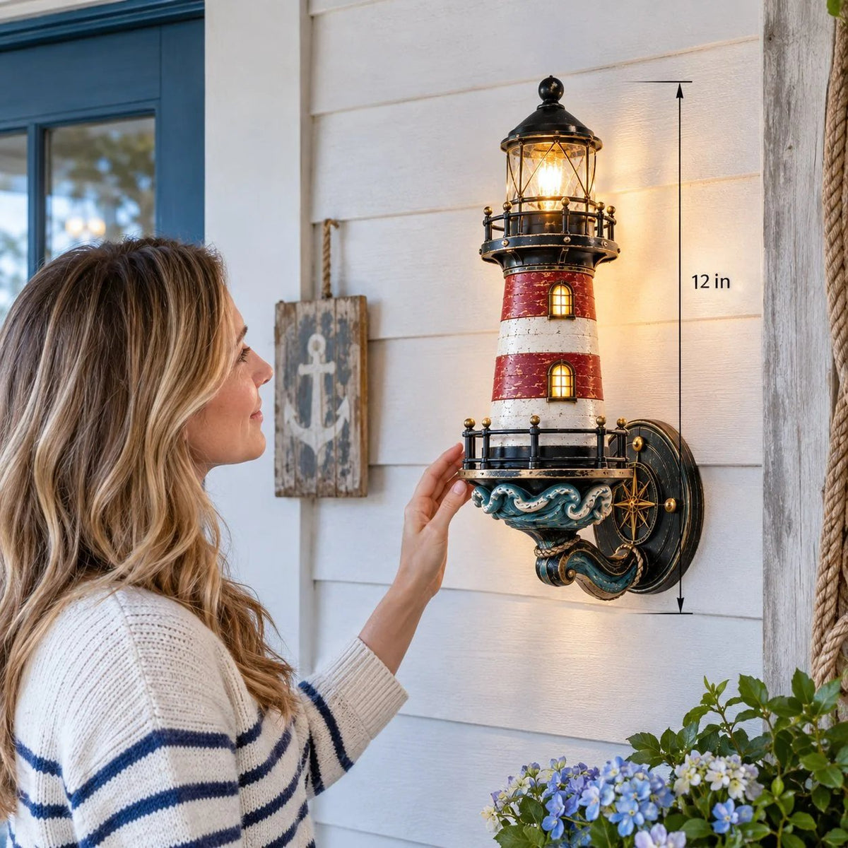 🌊Applique vintage a forma di faro costiero