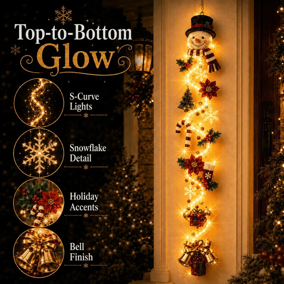 ⏳ Ultimo giorno con il 49% di sconto – 🎄MerryCascade™: decorazione luminosa da appendere alla porta per Natale | 6 modelli festosi con luci✨