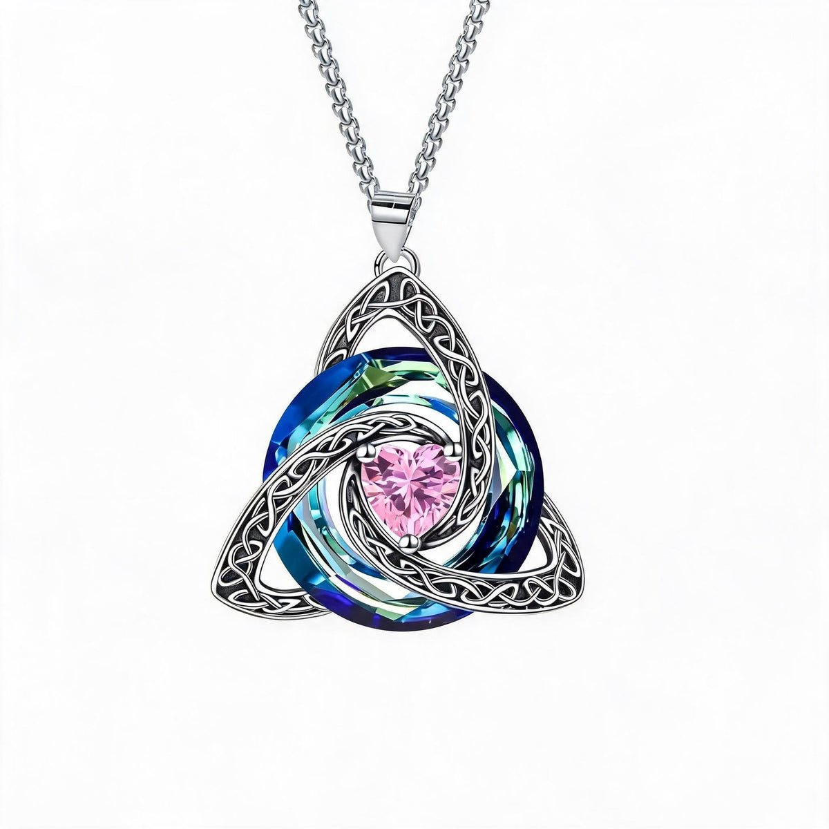 ✨Collana con nodo celtico della Trinità e pietra natale – Un simbolo significativo di amore e legame ❤️