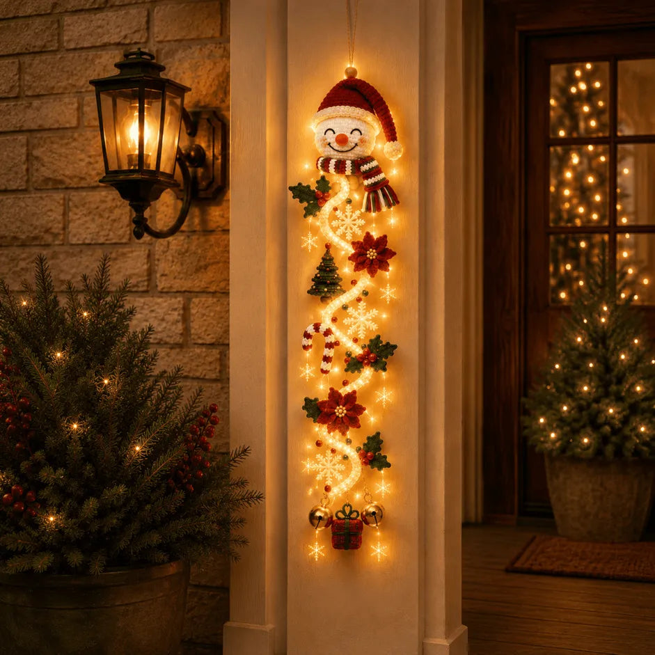 ⏳ Ultimo giorno con il 49% di sconto – 🎄MerryCascade™: decorazione luminosa da appendere alla porta per Natale | 6 modelli festosi con luci✨