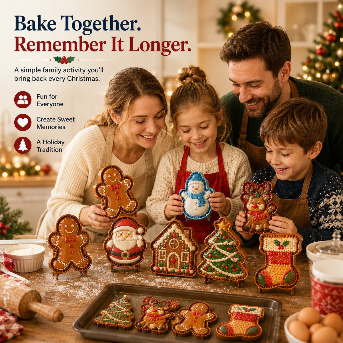 🎄 Collezione di 8 stampi per mini tortine natalizie