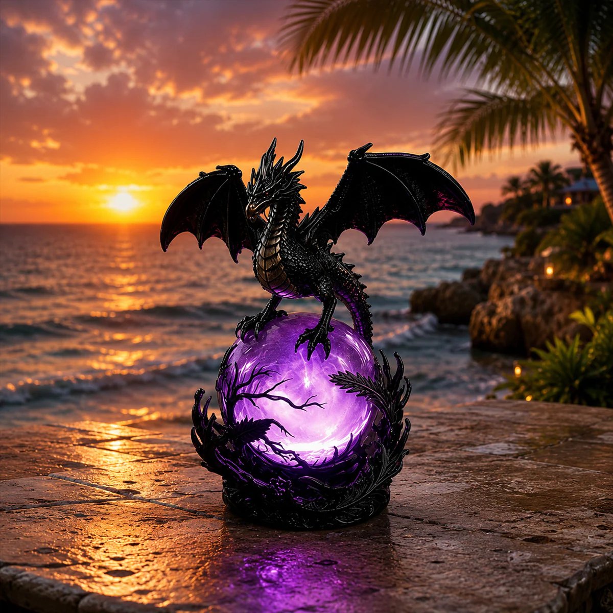 🔮Lampada a LED a forma di sfera di cristallo con drago gotico per un arredamento in stile dark