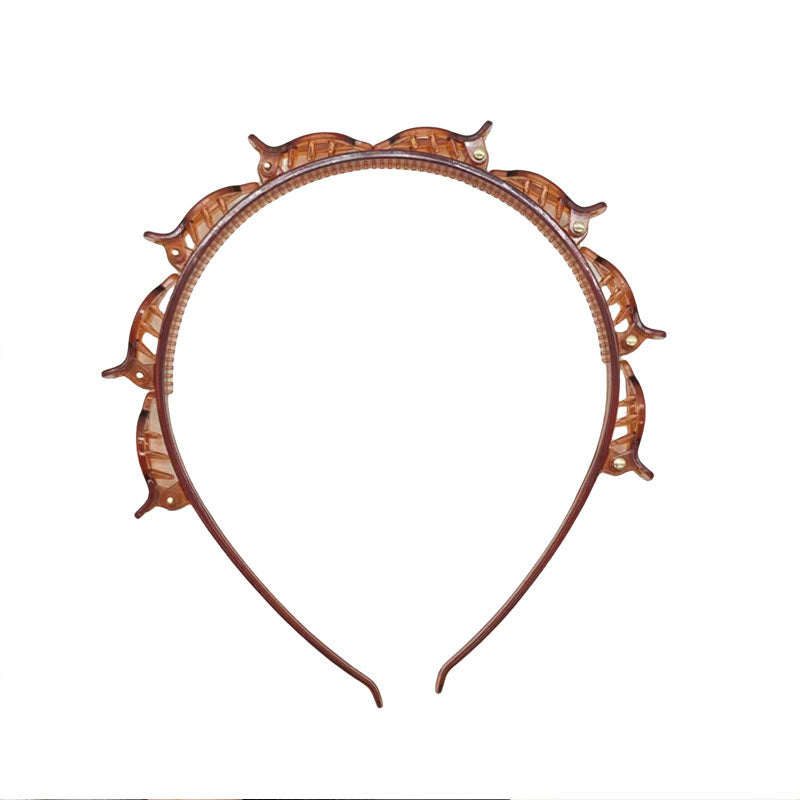Fascia per capelli intrecciata a traforo multistrato con dentini: uno styling perfetto in pochi secondi