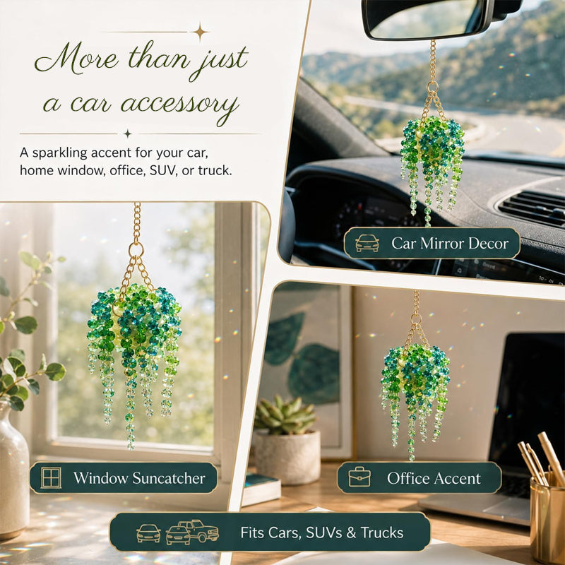 🌿 Decorazione sospesa per piante con perline di cristall