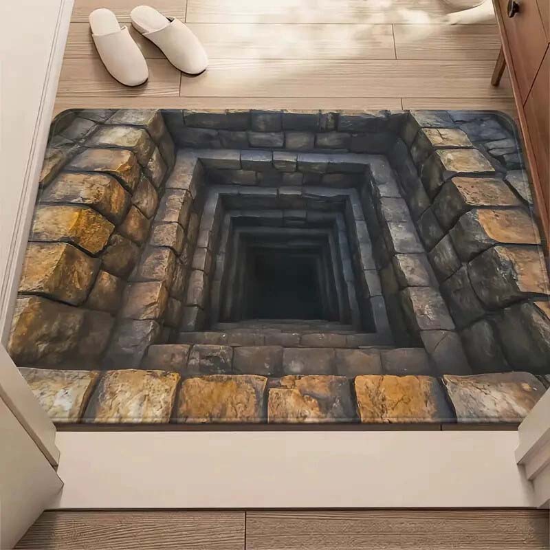 Zerbino antiscivolo stampato HD con motivo Endless Abyss e illusione visiva