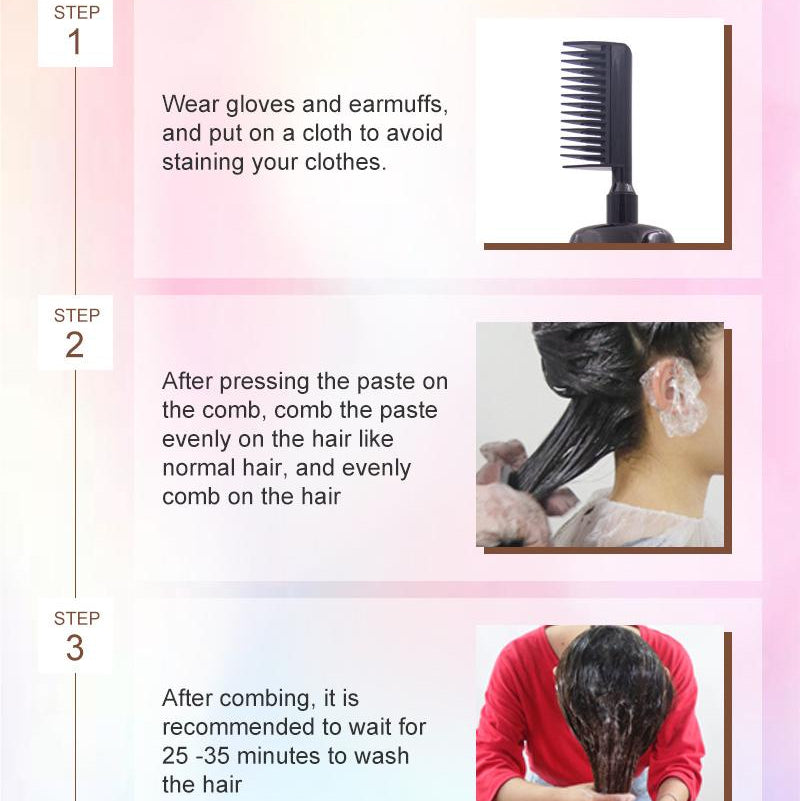Pettine 3-in-1 per la colorazione dei capelli | Colorazione facile a casa con spazzola integrat