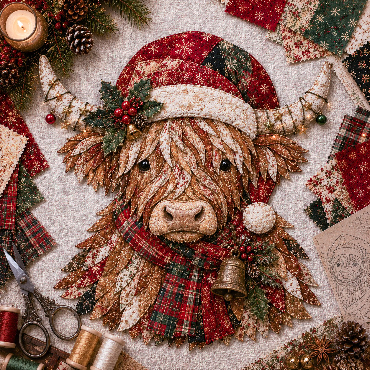 🔥ULTIMO GIORNO DI SCONTO DEL 49% - 🎅Set di decorazioni fai da te con tessuto patchwork natalizio – Risultati meravigliosi, non è richiesta alcuna esperienza