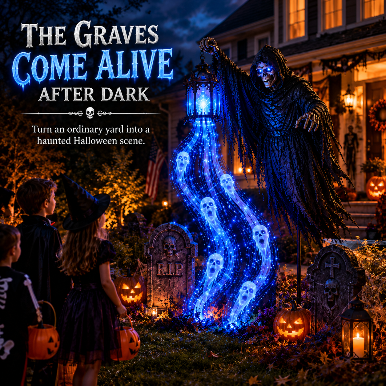 🎁Oggi SCONTO DEL 50%🎁💀Lampada da giardino animata “Halloween Soul Harvester”