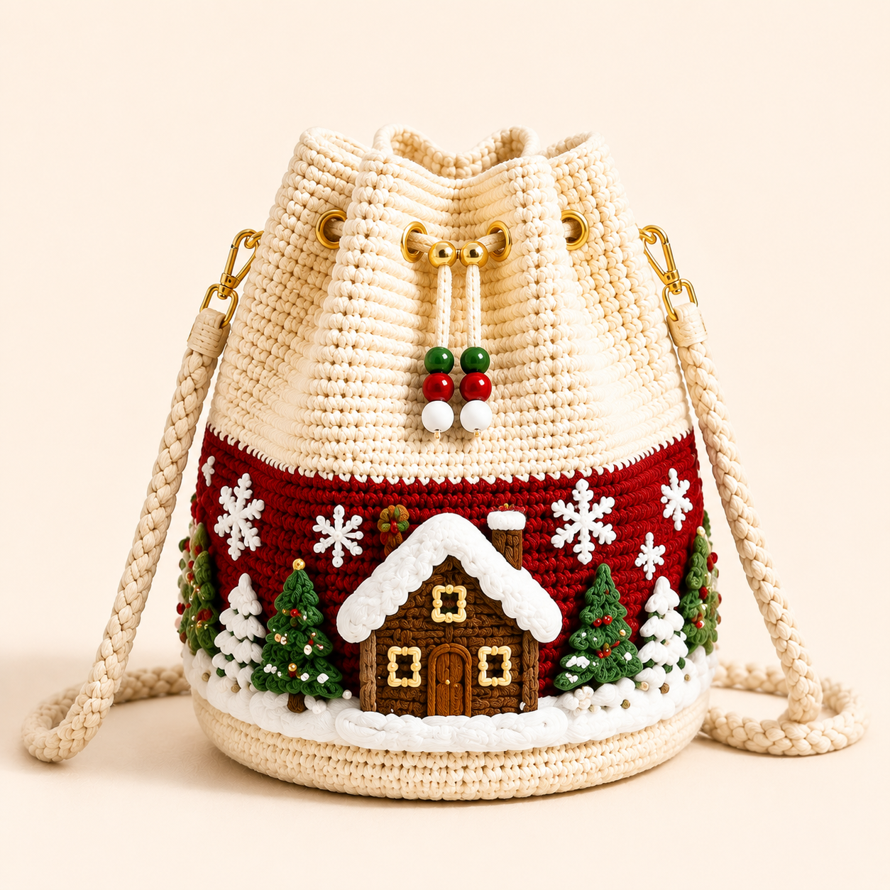 🎄Borsa a tracolla natalizia all’uncinetto 🎅 | 4 modelli di borse a tracolla lavorate a mano all’uncinetto con cordoncino