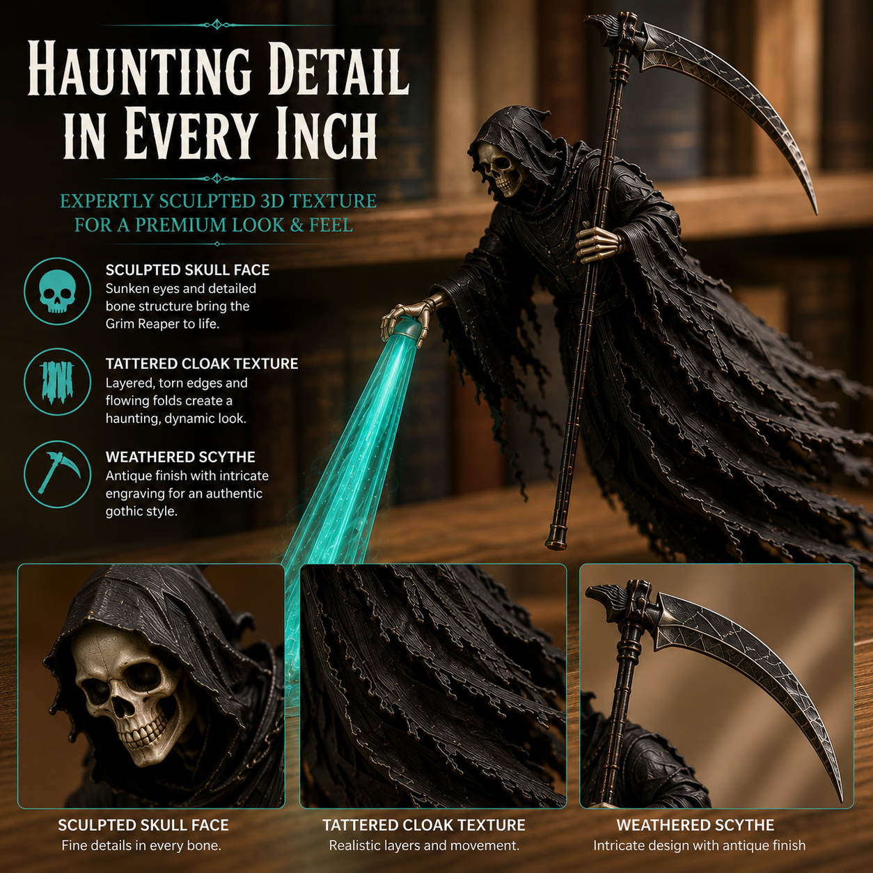 💀 The Soul Collector — Lampada da mensola “Haunted Reaper