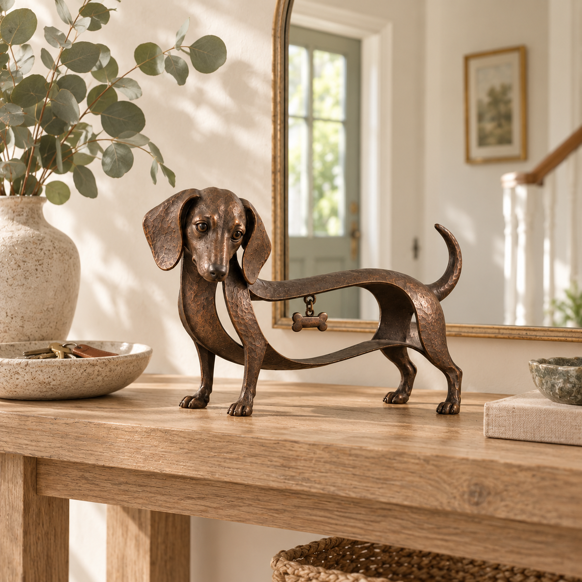 🐾Scultura di un bassotto in stile vintage – Un classico senza tempo / Decorazione vintage in ferro battuto raffigurante un bassotto