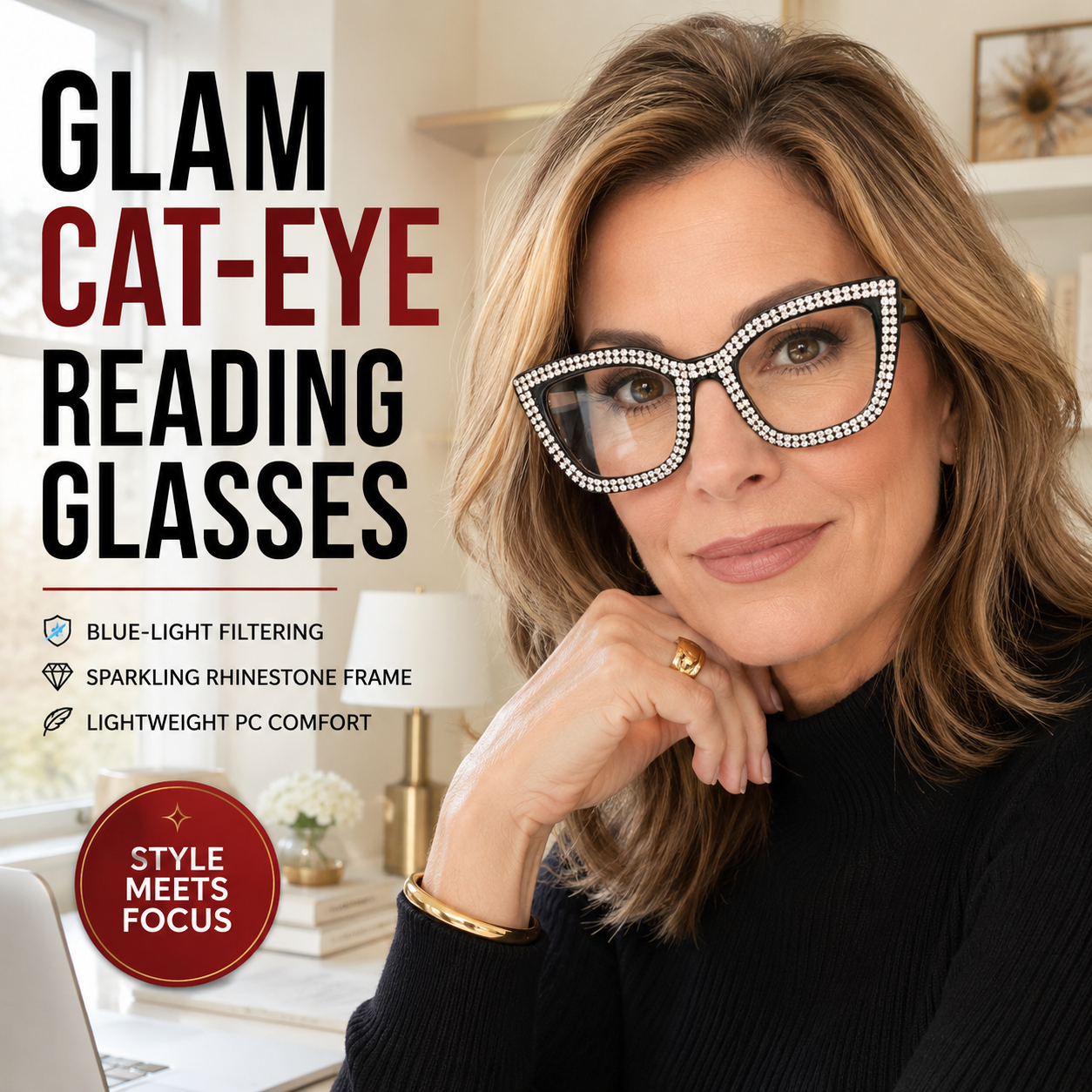 Occhiali da lettura Cat Eye con protezione dalla luce bl
