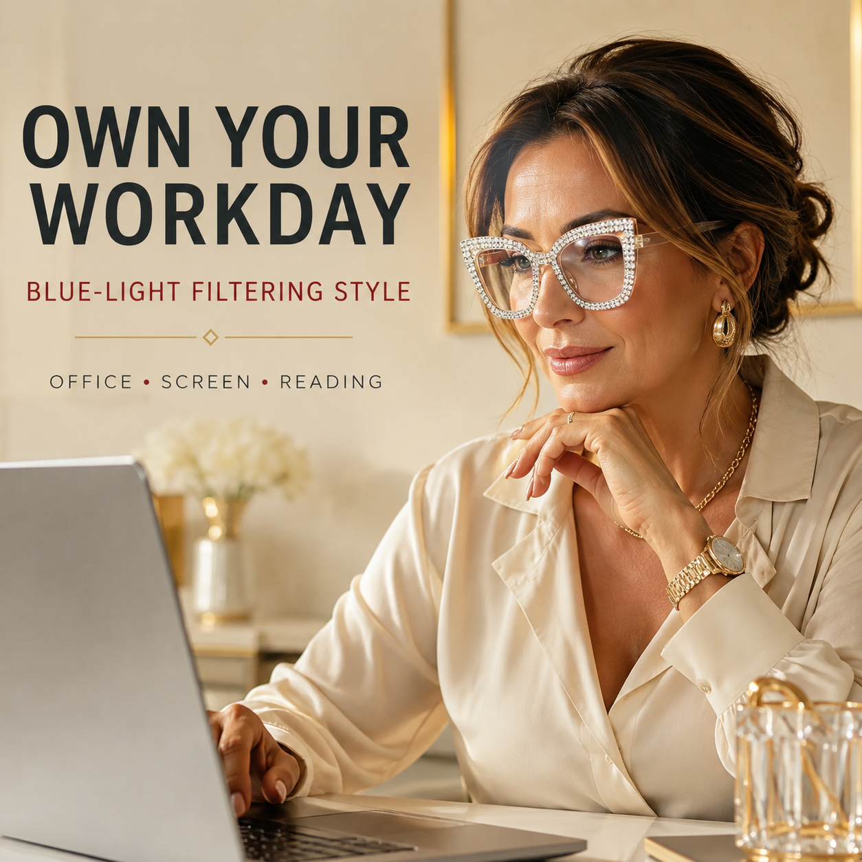 Occhiali da lettura Cat Eye con protezione dalla luce bl