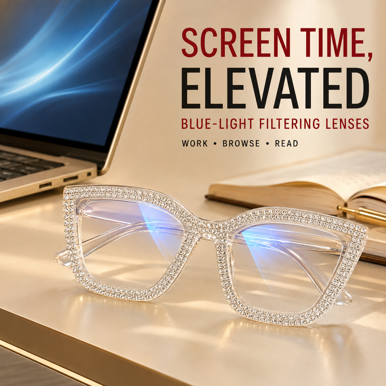 Occhiali da lettura Cat Eye con protezione dalla luce bl