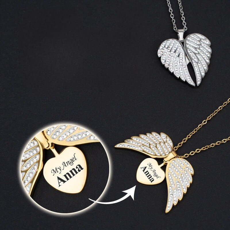 Collana personalizzata con nome e cuore a forma di pesca per San Valentino, per donna
