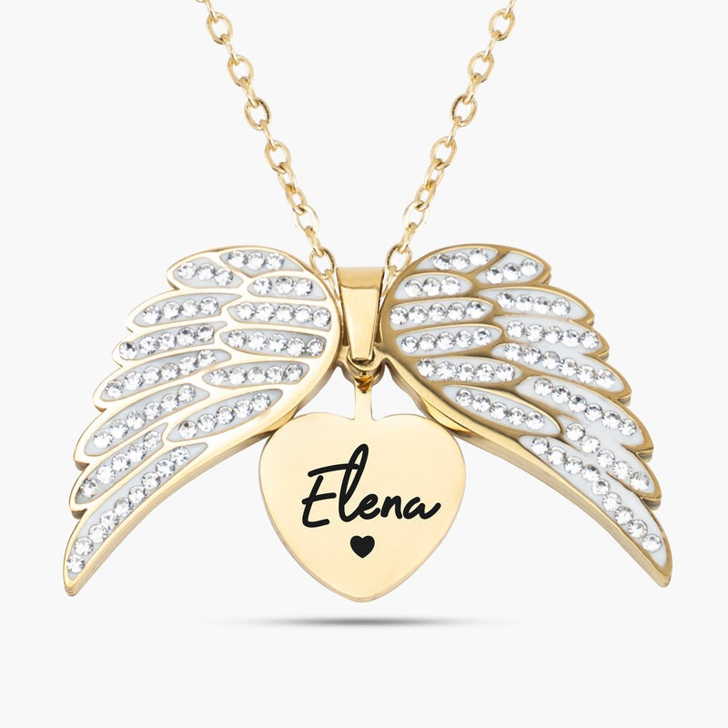 Collana personalizzata con nome e cuore a forma di pesca per San Valentino, per donna