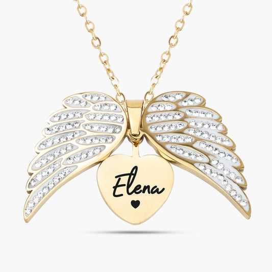 Collana personalizzata con nome e cuore a forma di pesca per San Valentino, per donna