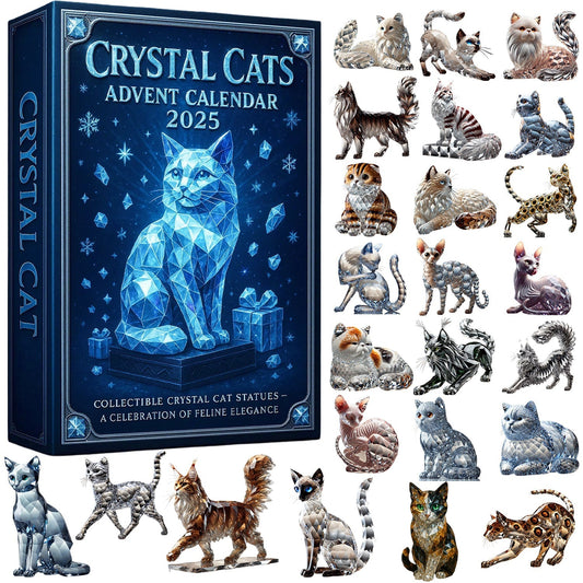 🌲Regalo di Natale - Calendario dell'Avvento dei gatti di cristallo 2025