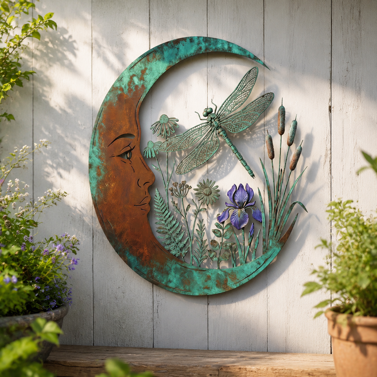 🌙Decorazione da parete “Luna e libellula”