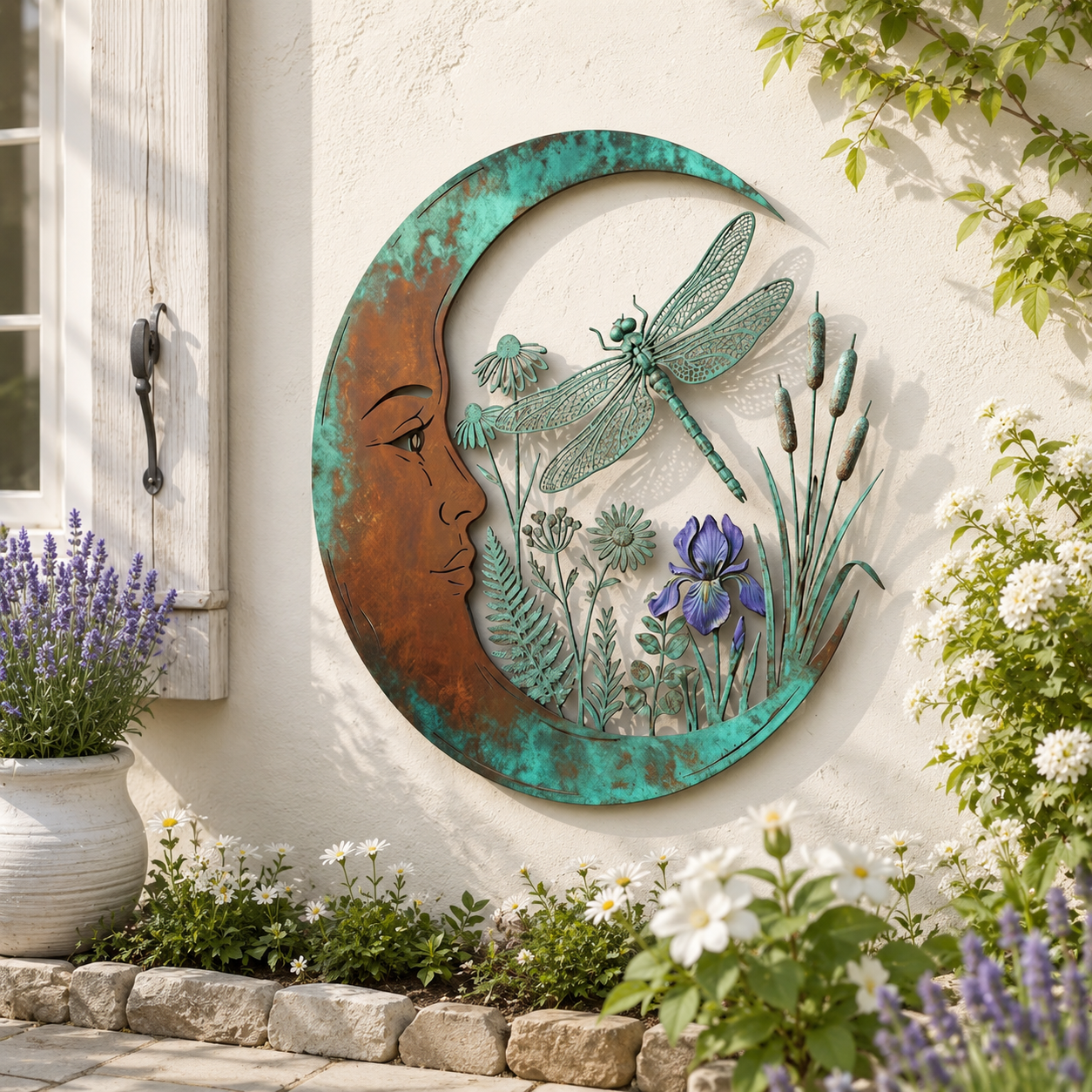 🌙Decorazione da parete “Luna e libellula”