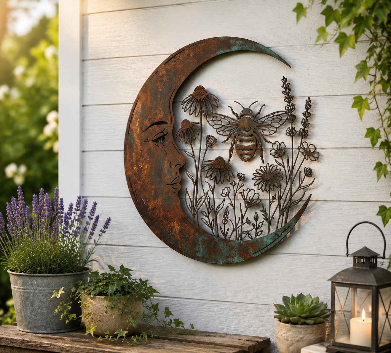🌙Decorazione da parete “Luna e libellula”