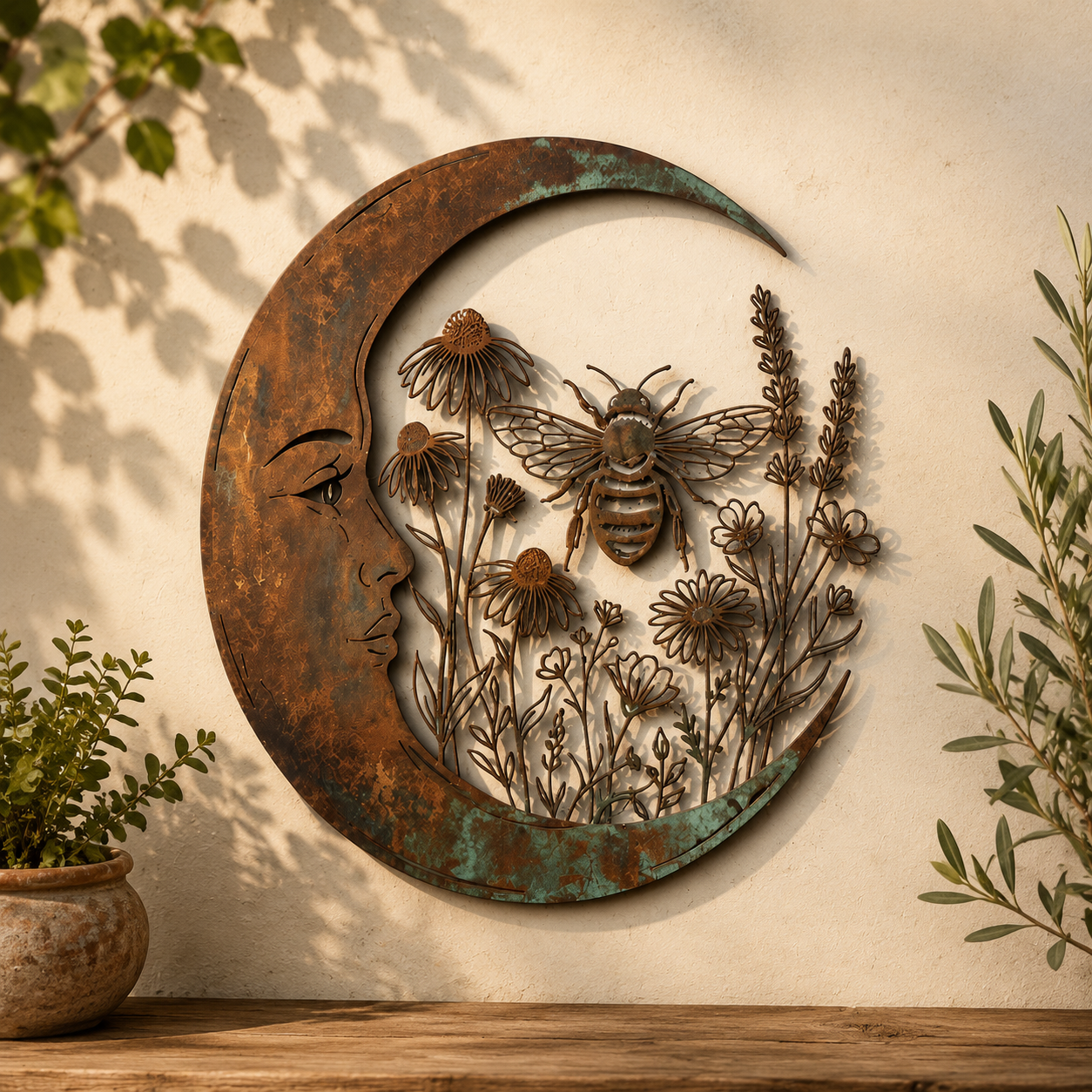 🌙Decorazione da parete “Luna e libellula”