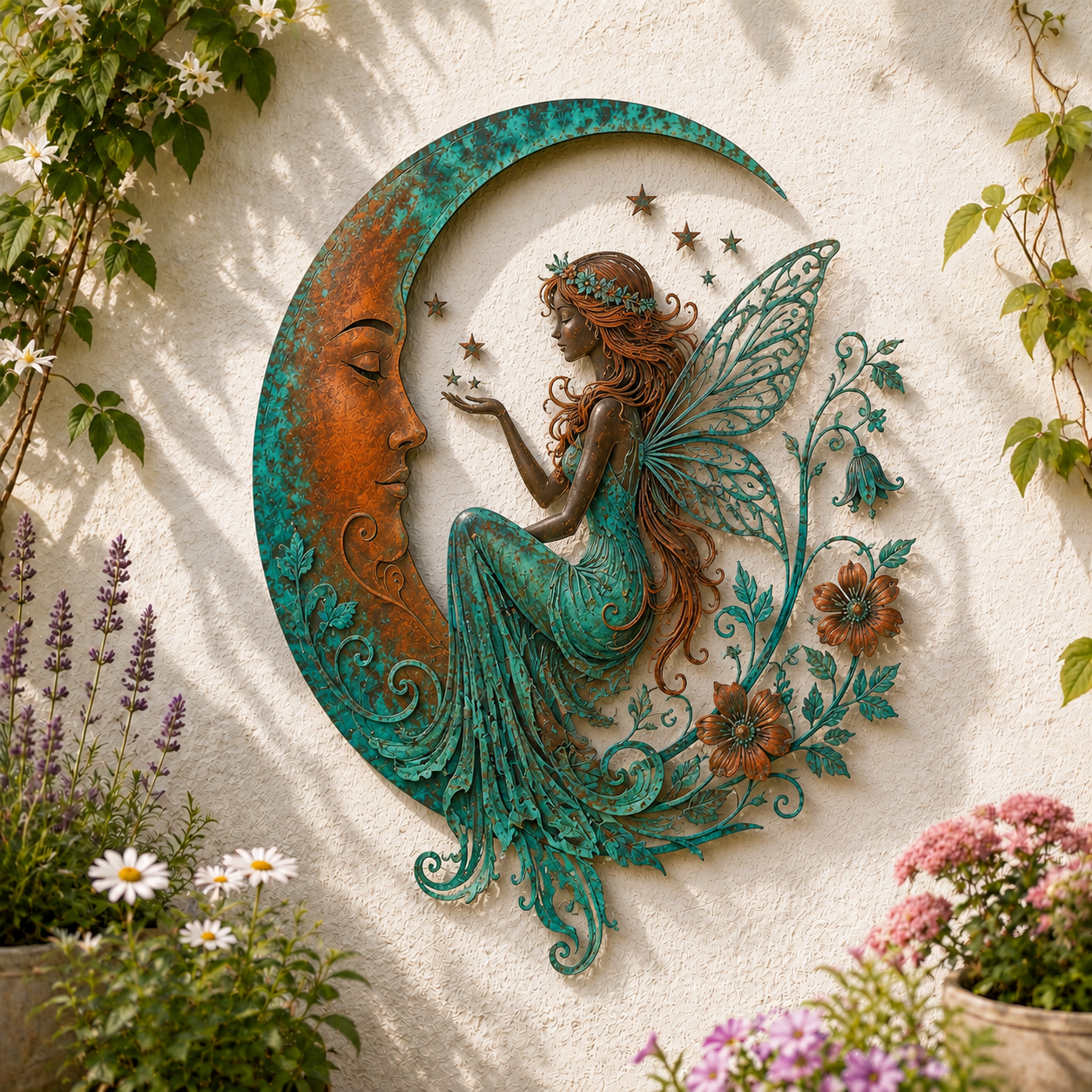 🌙Decorazione da parete “Luna e libellula”