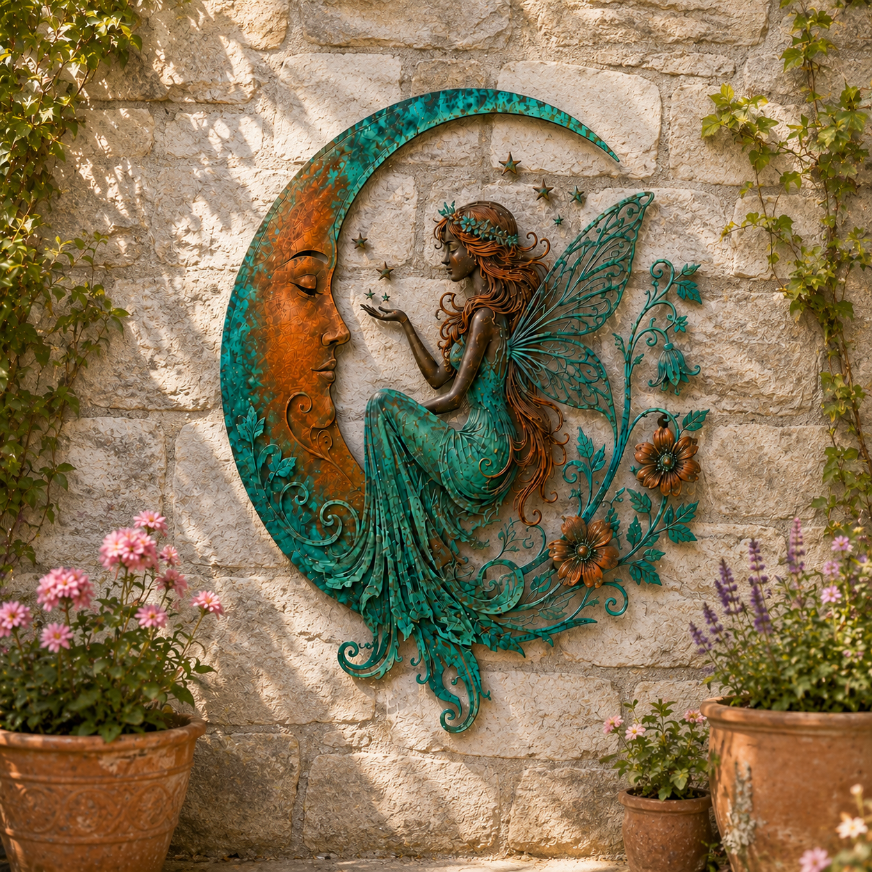 🌙Decorazione da parete “Luna e libellula”