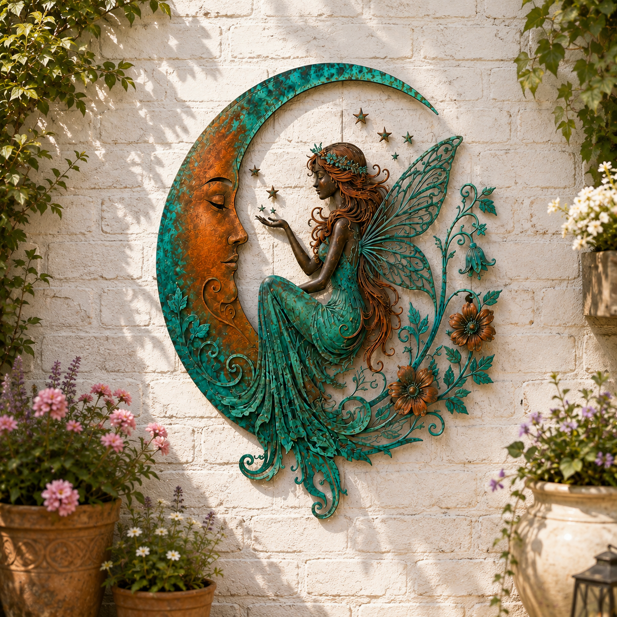 🌙Decorazione da parete “Luna e libellula”