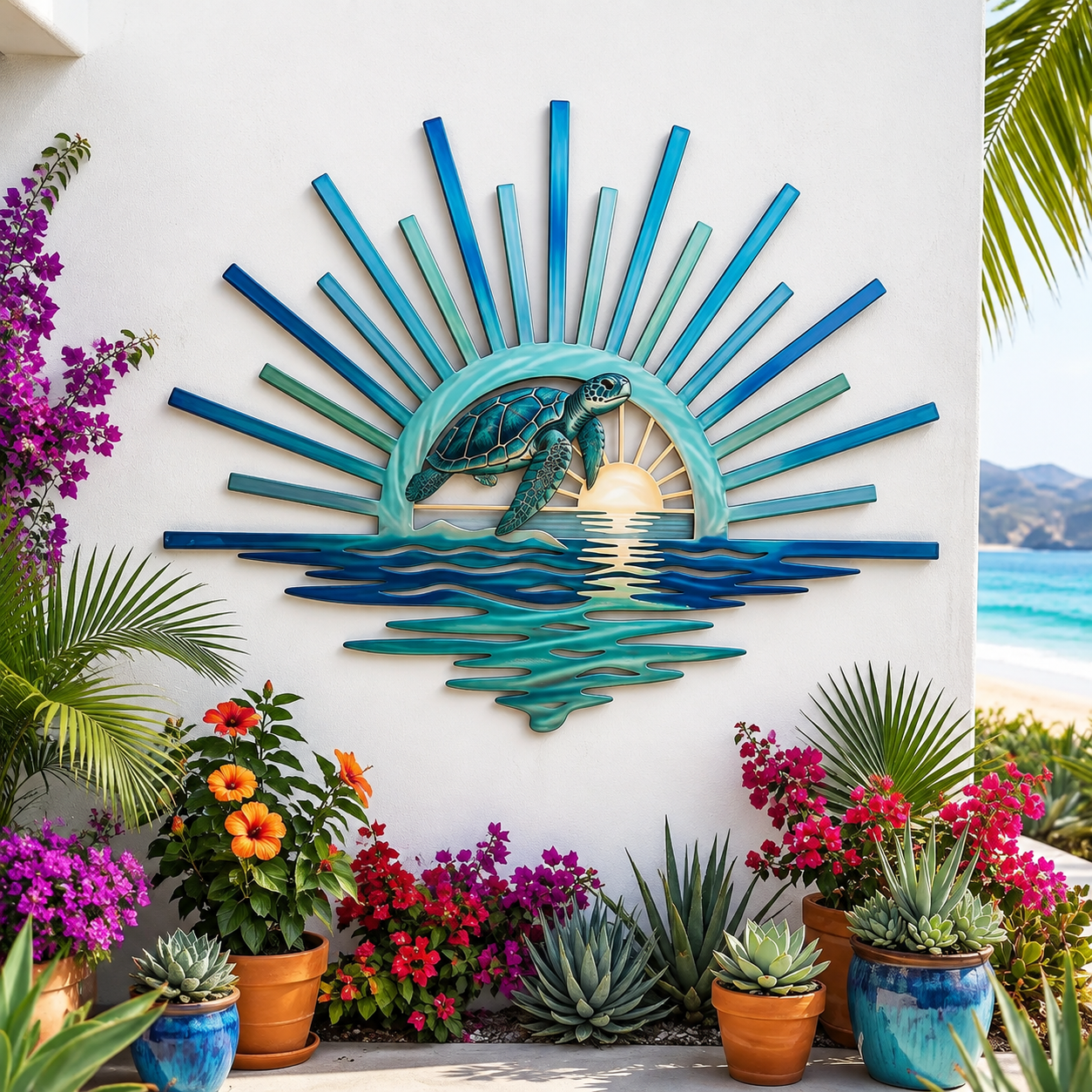 🌅 Decorazione da parete in metallo “Legend of the Sunset Tides” – 🌊 Decorazione da parete in metallo in stile nautico vintage