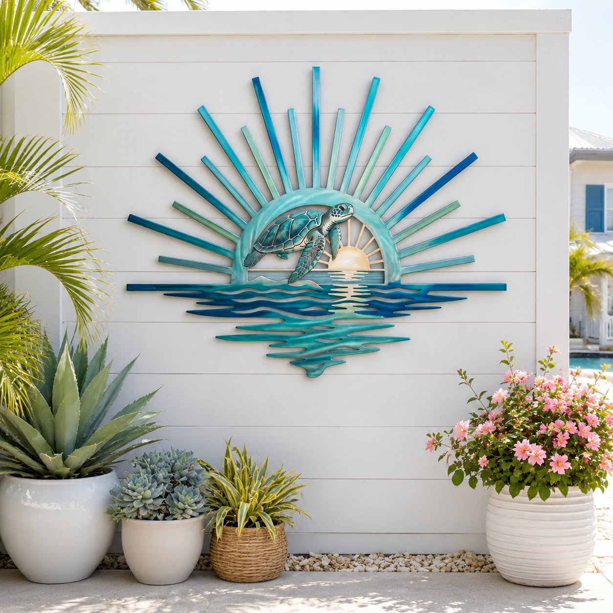 🌅 Decorazione da parete in metallo “Legend of the Sunset Tides” – 🌊 Decorazione da parete in metallo in stile nautico vintage