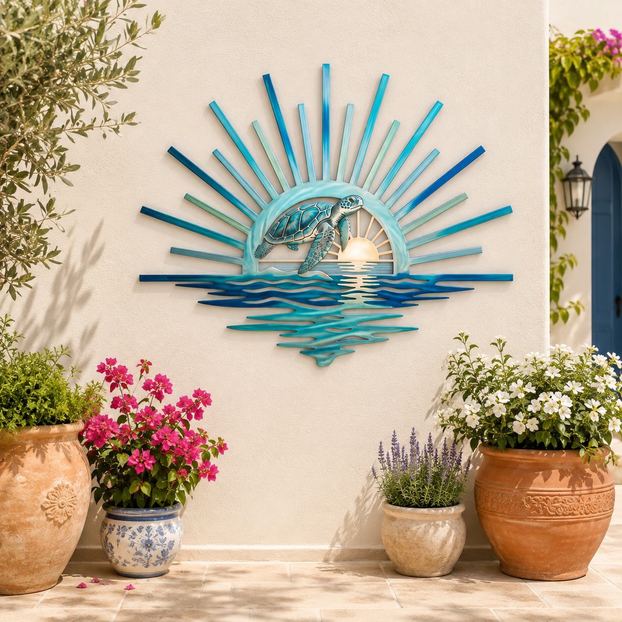 🌅 Decorazione da parete in metallo “Legend of the Sunset Tides” – 🌊 Decorazione da parete in metallo in stile nautico vintage