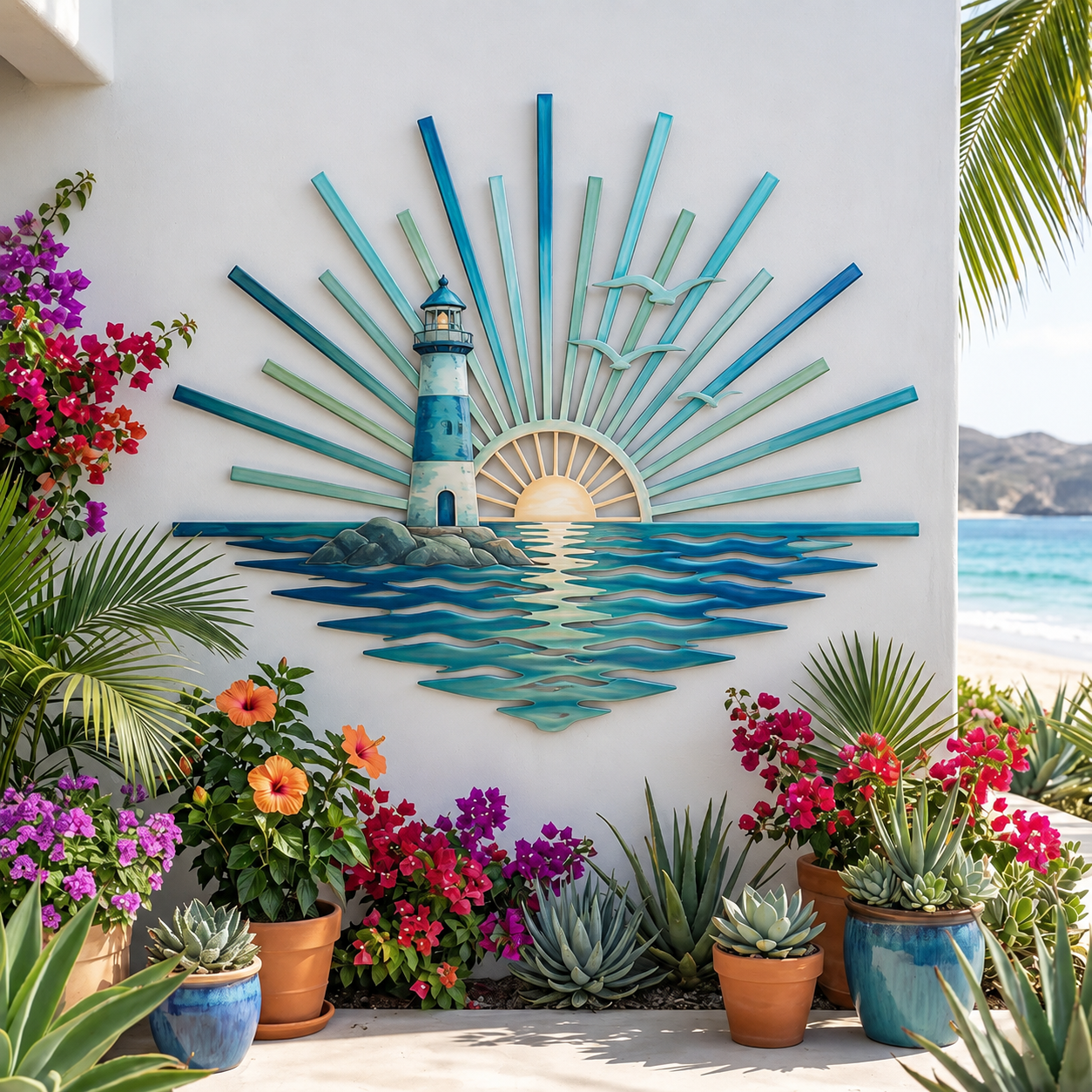 🌅 Decorazione da parete in metallo “Legend of the Sunset Tides” – 🌊 Decorazione da parete in metallo in stile nautico vintage