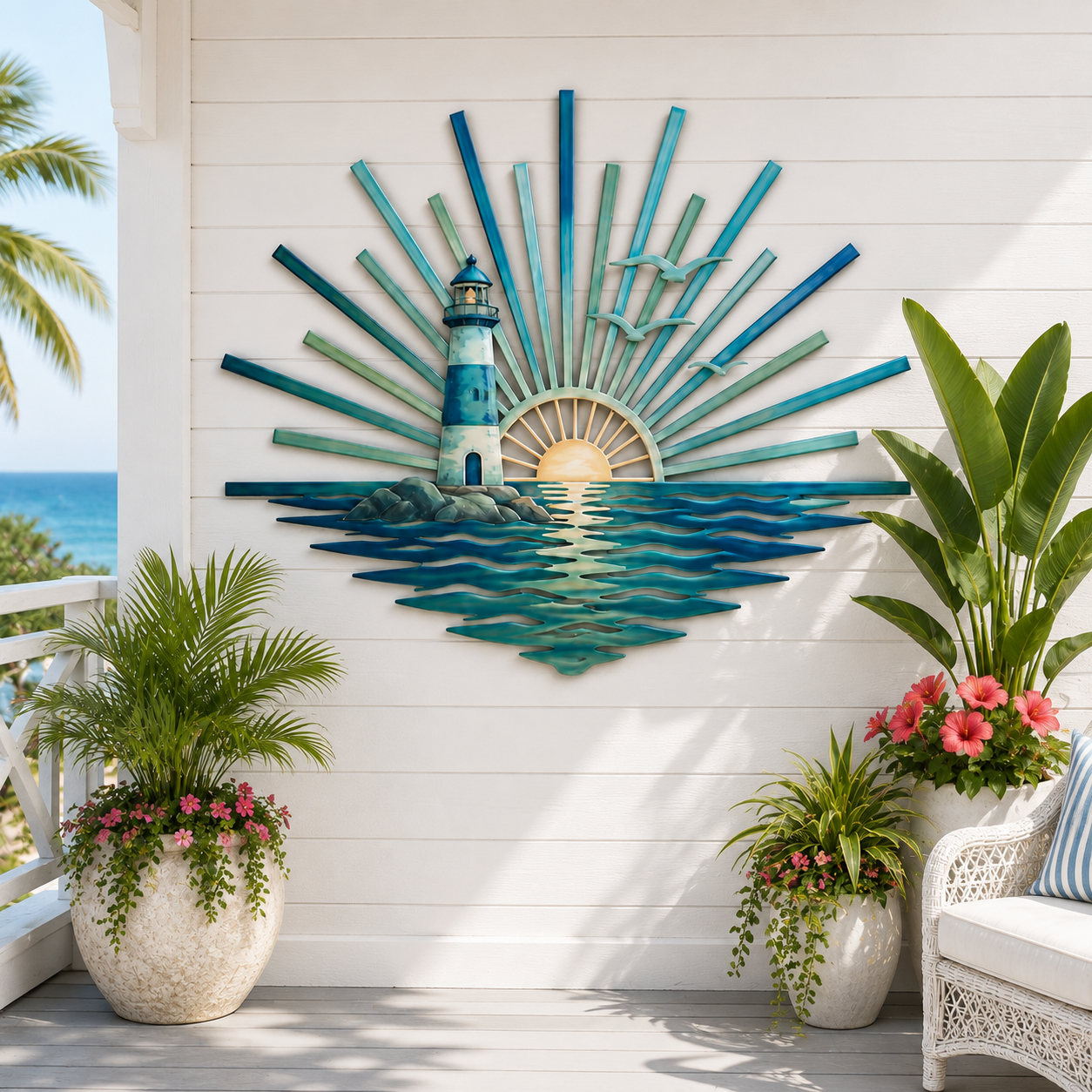 🌅 Decorazione da parete in metallo “Legend of the Sunset Tides” – 🌊 Decorazione da parete in metallo in stile nautico vintage