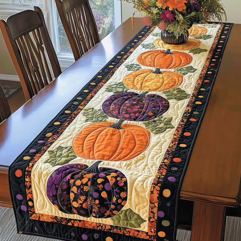 🎃 Runner da tavola trapuntato per Halloween – Una decorazione autunnale accogliente in pochi second