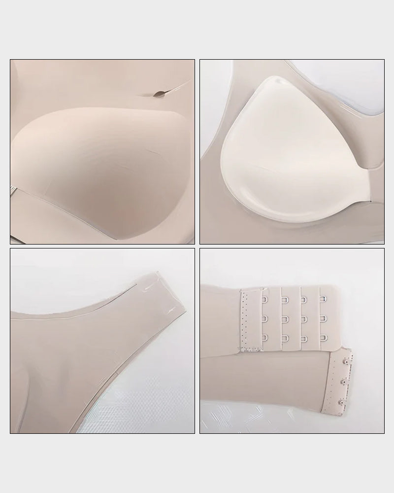 Reggiseno posturale senza ferretto con chiusura frontale e spalline incrociate sulla schien