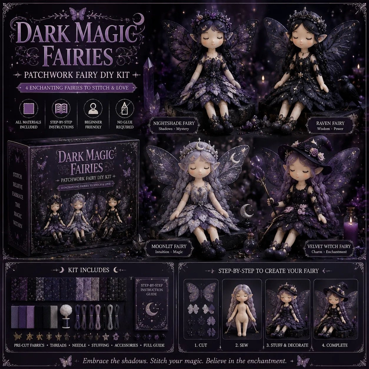 🔥ULTIMO GIORNO: SCONTO DEL 50% - 🧵Collezione fai da te Fairy Patchwork
