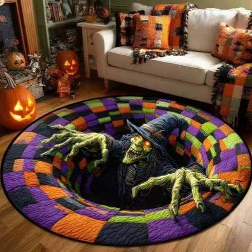 🎃 Tappeto rotondo trapuntato a forma di scheletro 3D “Vortex” per Hallowee