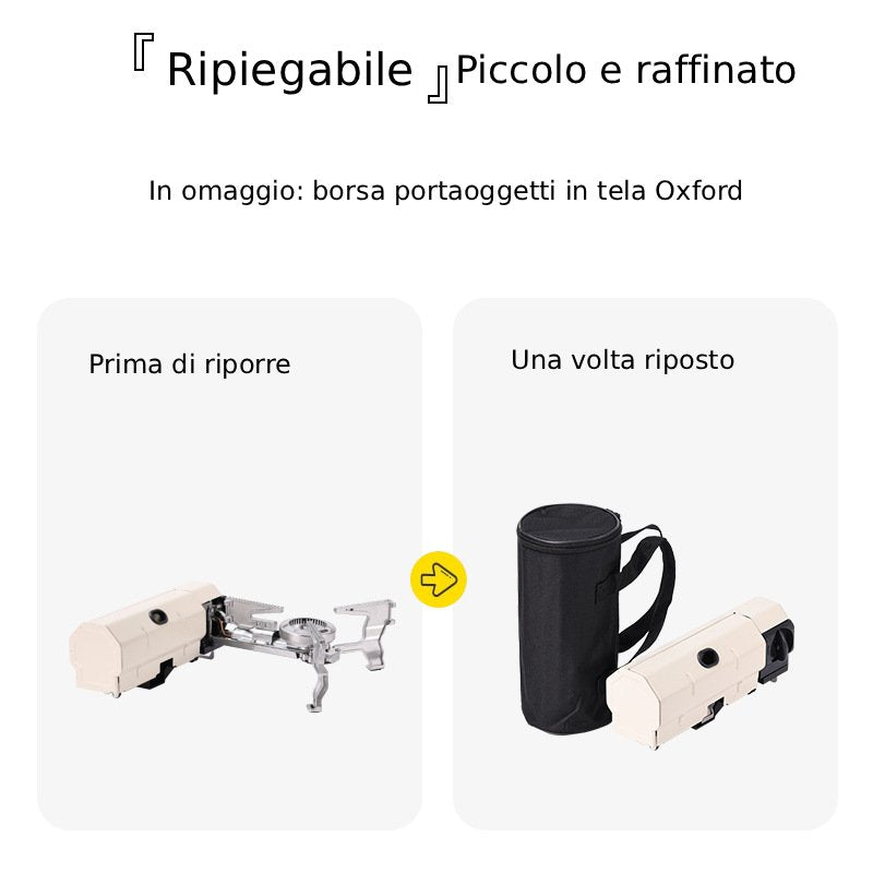 Fornello a gas pieghevole portatile