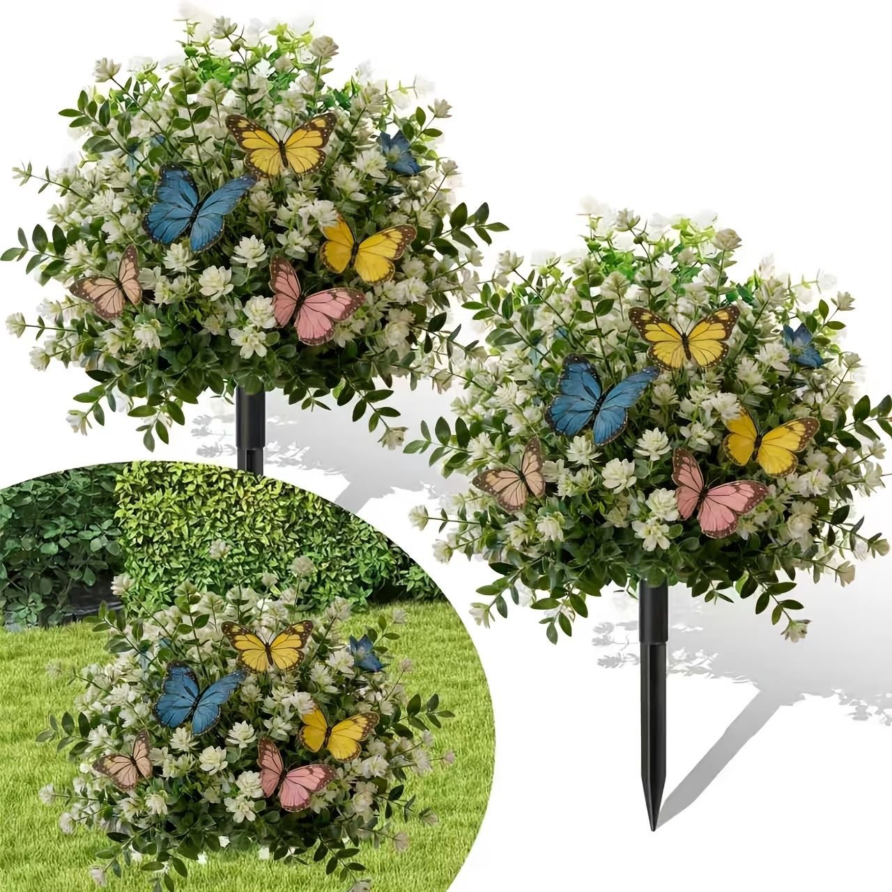 🌸Alberi artificiali in vaso con picchetti di fissaggio