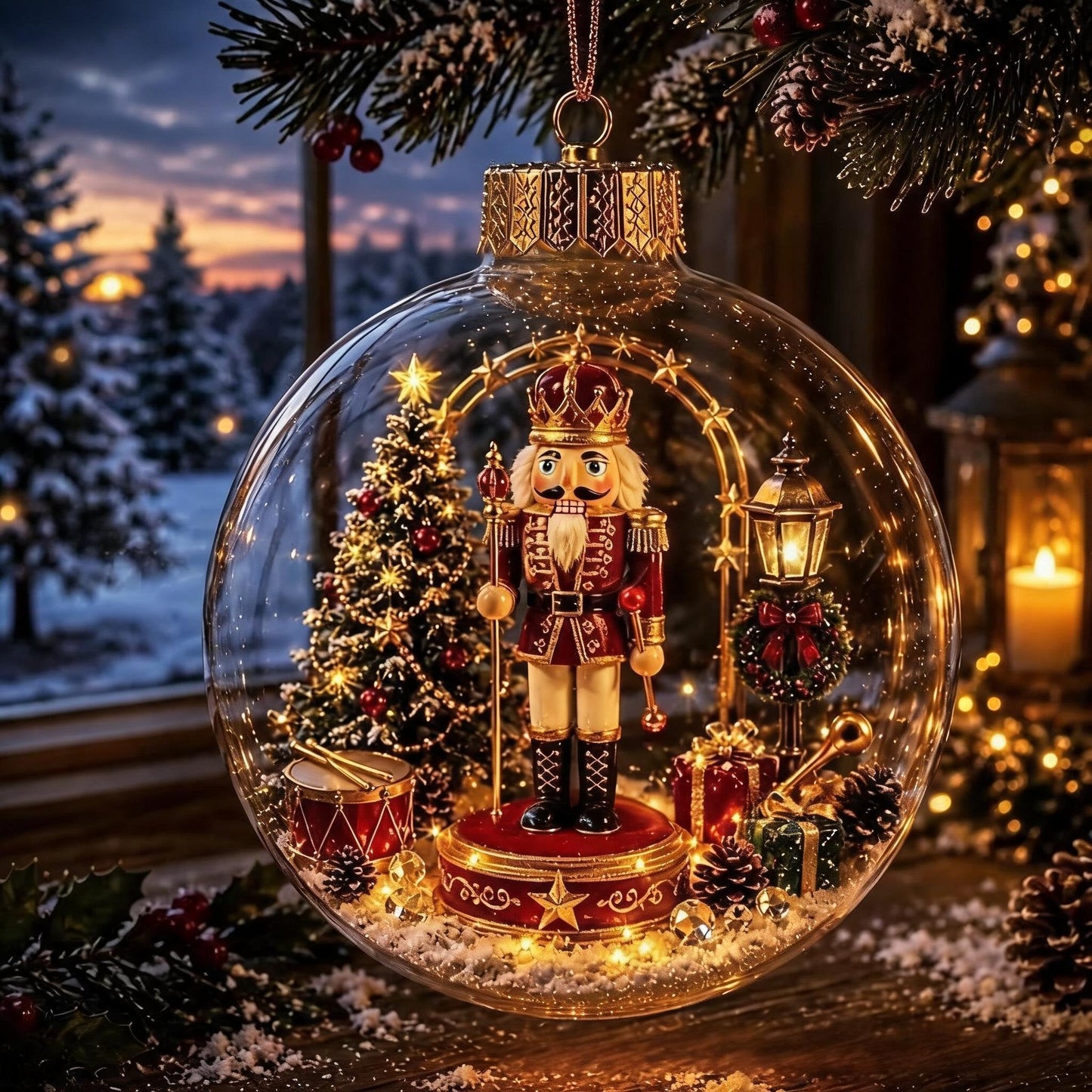 🎄Pallina di Natale luminosa con diorama natalizio – Un piccolo mondo invernale tra le tue mani